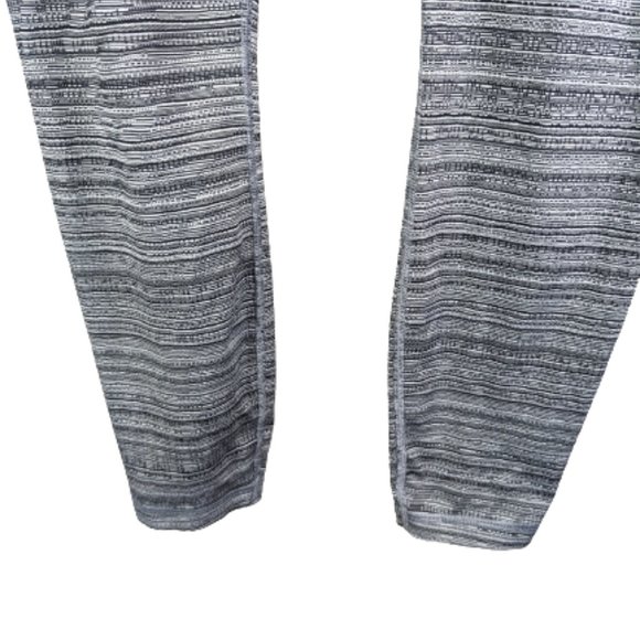 Athleta 7/8 Leggings Striped With Pockets Black and Gray Size M - Picture 3 of 10